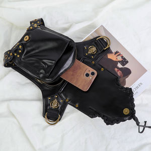 Personnalisé <span class=keywords><strong>de</strong></span> haute qualité souple PU <span class=keywords><strong>moto</strong></span> <span class=keywords><strong>jambe</strong></span> taille <span class=keywords><strong>sac</strong></span> pour hommes et femmes unisexe Steam Punk tactique épaule taille <span class=keywords><strong>sac</strong></span> - Product Image 3