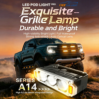 Ampoule LED de calandre A14 196W à succès, 3 lentilles, 196W, tricolore, éclairage latéral auxiliaire, feux de croisement et de route, IP68 pour voitures, SUV et camions