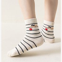 Chaussettes ras du cou en nylon/coton personnalisées pour jeunes femmes, style régulier à imprimé léopard, pour la vente en gros