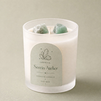 Bougie parfumée en cire de soja naturelle dans un bocal en verre givré transparent, pour chambre à coucher, maison, coffret cadeau