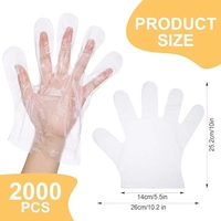 Usine vente chaude gants en plastique Pe HDPE plastique transparent polythène cuisine étanche ménage jetable alimentaire PE gants