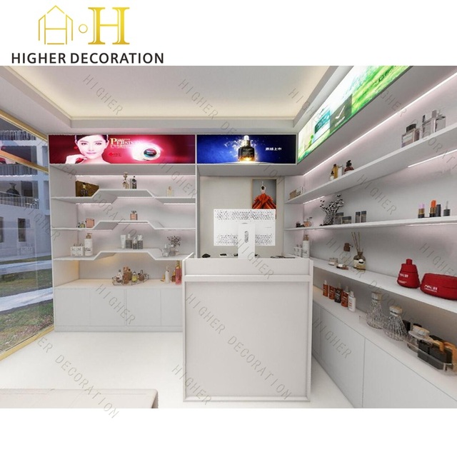 Retail Custom Store Showcase Cabinet Interior Design Furniture Cosmetics and Makeup Display Shop