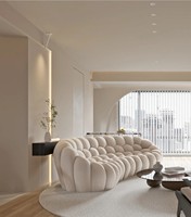 Fauteuil de relaxation individuel en tissu, crème, capitonné, design italien, rembourré en éponge, pliable, pour appartement et hôtel