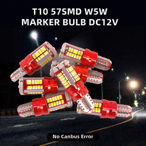 Bombilla T10 57SMD 3014 Japonesa de 9W para Luces de Posición 192 194 2825, Lámparas Laterales de Coche, DC12V W5W Canbus Sin Errores - Product Image 2