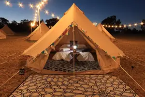 Woqi Waterproof 3M 4M 5M 6M Outdoor Glamping Luxury Cotton Yurt Tent 10 Season Canvas Bell Tent