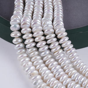 Perla de Agua Dulce Blanca de Zhuji de 14-15 mm, Perla Natural en Forma de Botón para Hacer Collares y Pulseras, Forma Redonda Plana con Orificio Central - Product Image 4