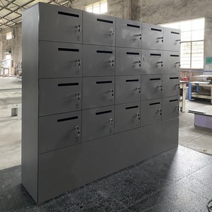 Casier compact moderne en acier inoxydable écologique avec station de recharge intégrée et ports USB pour bureaux, aéroports, centres commerciaux, villas, usines - Product Image 4