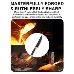 Premium Luxury 5 Piece Stainless Steel Non-stick Chef Knife Restaurants <b>Titanium</b> Grain Kitchen Knives Set with Acrylic Holder - Product Image 3