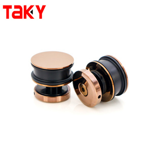 Warna mawar emas 304 baja tahan karat sistem pintu geser pintu kaca Kit perangkat keras untuk pintu mandi - Product Image 6