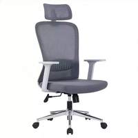 Chaise de bureau de direction pivotante de luxe à dossier haut en maille, design moderne, en tissu, réglable en hauteur, pour poste de travail de réception, avec mousse de qualité supérieure