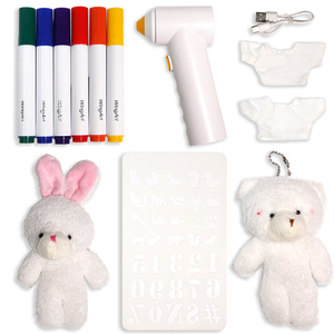 Nouveau produit : <span class=keywords><strong>Peluche</strong></span> lapin DIY pour enfants, adorable, arc-en-ciel, haute qualité, avec marqueur pour aérographe - Product Image 2