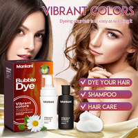 Colorant pour cheveux à bulles d'extrait de plantes sans ammoniaque, noir naturel, teinture rapide, OEM, fabrication en gros