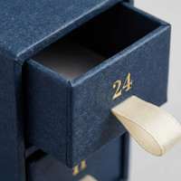 Boîte-cadeau de calendrier de l'avent de Noël personnalisée de luxe avec logo, vide, 24 jours, pour la beauté et les bijoux