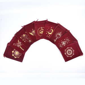Tas Serut Beludru 13*18cm yang Dapat Disesuaikan dengan Logo Cetak untuk Kemasan & Penyimpanan Kartu Tarot & Perhiasan - Product Image 2