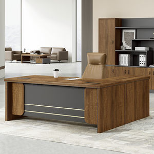 Escritorio de oficina administrativo fácil de instalar en forma de L, muebles de oficina más vendidos, escritorio de computadora jefe CEO - Product Image 1
