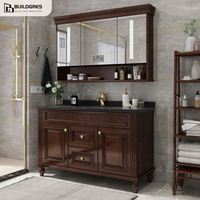 Buildgres-Vanité élégante en bois massif pour salle de bain