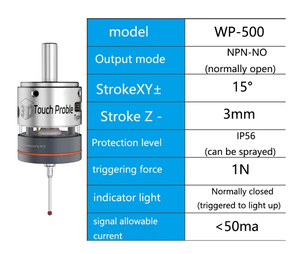 หัววัดขอบ 3 มิติ TEBAK CNC WP-500 V6 ป้องกันการสั่นสะเทือน สำหรับค้นหาจุดศูนย์กลางบนโต๊ะทำงาน ใช้งานร่วมกับ <span class=keywords><strong>mach3</strong></span> และ Grbl ได้ - Product Image 5