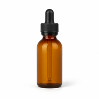 Flacon compte-gouttes en HDPE ambré de 100 ml avec pipette en verre pour l'emballage d'huiles essentielles, de parfums, de sérums cosmétiques