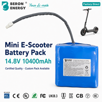 Paket Baterai Lithium Ion Daya Tinggi 14.8V 10.4Ah dengan Proteksi BMS untuk Skuter Listrik Mini OEM