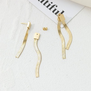 New Arrival Gold Plated Cz Zircon <b>Earring</b> Round Pendant Tassels <b>Stud</b> <b>Earring</b> - Product Image 4