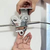 Chariot à double poulie en acier inoxydable pour connexion de ligne de vie suspendue de tyrolienne, emballage carton, câble métallique en acier pour sauvetage