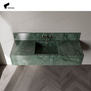 Lavabo de Mármol con Diseño Moderno y Minimalista, Montado en la Pared, con Vetas a Juego, para Suite de Hotel Tipo Penthouse de Lujo Tostone - Product Image 2