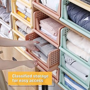 <b>Folding</b> Closet Organizers Stackable Plastic Drawer <b>Wardrobe</b> Clothes Organizer - Product Image 5