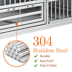 304 Paslanmaz Çelik Büyük Köpek Kafesi Modern ve Sade + Son Derece Nefes Alabilen Dayanıklı ve Bakımı Kolay Büyük Köpekler İçin İyi Haber - Product Image 6