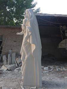 Vente directe des fabricants Sculpté à la main Grande taille granit beige naturel ange <span class=keywords><strong>mère</strong></span> et bébé statue - Product Image 5