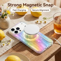 Coque de téléphone magnétique scintillante antichoc avec chargement sans fil transparente pour iPhone 17 18 Pro Max, iPhone 17e 16 15