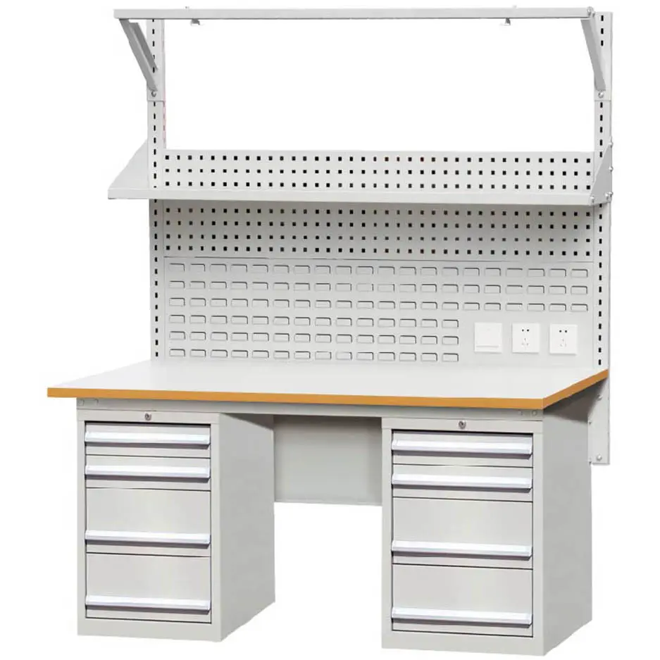 E600237 Steel Workbench Standard Sizes Of Workstation Furniture ESD Electronic Computer Repair Garage Workbench