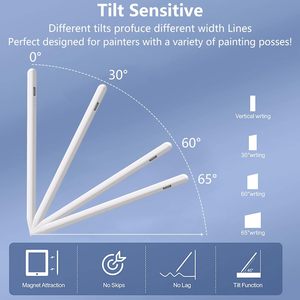 <span class=keywords><strong>Stylet</strong></span> en aluminium pour <span class=keywords><strong>iPad</strong></span> 2018-2026 <span class=keywords><strong>avec</strong></span> rejet de paume, charge rapide, sensibilité à l'inclinaison, ZD02, 8 heures d'autonomie, compatible - Product Image 2