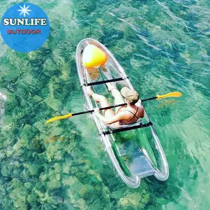 Sunlife 세륨 증명서 단 하나 명확한 카약 주황색 균형 체계를 가진 1 Seater 수정같은 투명한 카누 유리제 바닥 배