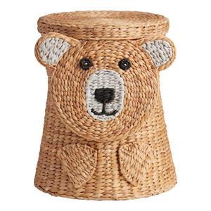 Cheerful Puppy Storage Basket With Lid Natural Water Hyacinth Basket Woven <b>Baby</b> <b>Hamper</b> Handmade Basket for Nursery Decor - Product Image 1