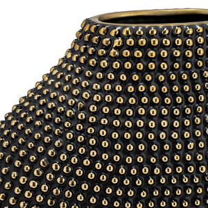 Vaso in Ceramica Moderno con Perline Nero e Oro, Vaso Decorativo per Fiori per Soggiorno, Camera da Letto, Ufficio, Arredamento Casa - Product Image 5