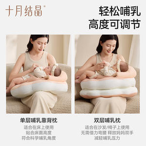 Almohada de lactancia en forma de U October Crystal 125x72x17cm con soporte ajustable para amamantar recién nacidos - Product Image 5