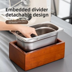 Caja para Posos de <span class=keywords><strong>Espresso</strong></span> de Gran Capacidad para Uso Comercial, de Acero Inoxidable y Madera, Accesorio para <span class=keywords><strong>Espresso</strong></span> - Product Image 2
