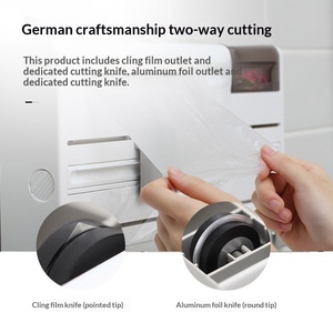 Wholesale 6-in-1 <b>Plastic</b> <b>Wrap</b> Tissue Dispenser with Cutter Refrigerator Magnetic Holder - Product Image 3
