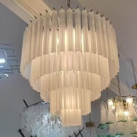 Lámpara Moderna Personalizada, Decoración de Lujo para Sala de Estar, Lámpara Colgante para Escalera, Lámparas Personalizadas para Comedor Francés, Lámpara de Araña de Cristal de Murano