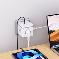 Bağımsız Anahtarlı Akıllı Priz 3 Portlu İç Mekan Ofis Güç Kartı PD 25W C-tipi USB Avrupa Standardı Priz Fişi