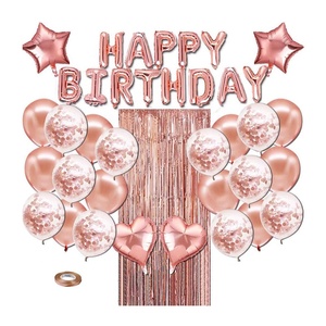 Set di Palloncini Oro Rosa a <span class=keywords><strong>Tema</strong></span> Buon Compleanno, Decorazioni per Eventi Festivi e Feste, Kit Palloncini per Compleanno Bambini - Product Image 1