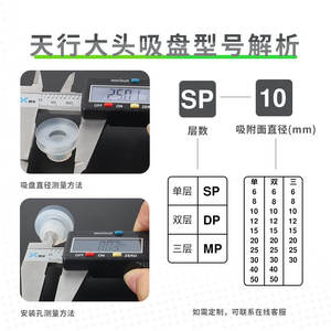 อุปกรณ์เสริมหุ่นยนต์อุตสาหกรรมเทียนซิง หัวดูดซิลิโคนขนาดใหญ่ สีดำ ป้องกันไฟฟ้าสถิตย์ สำหรับแขนหุ่นยนต์ดูดสุญญากาศ - Product Image 2