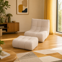 Canapé une place en tissu chenille, emballé sous vide, garnissage en éponge, design rembourré, écologique, pour hôtel et appartement, style moderne