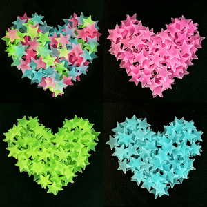 100 pezzi 3D bagliore soggiorno decorazione <span class=keywords><strong>per</strong></span> bambini colore miscelazione stelle luminose adesivo da parete - Product Image 4
