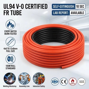 Tube en PU ignifuge double couche 4x6mm8x5mm rouge certifié UL94 V-0, extérieur FR, intérieur flexible, résistant au feu, CE ISO - Product Image 2