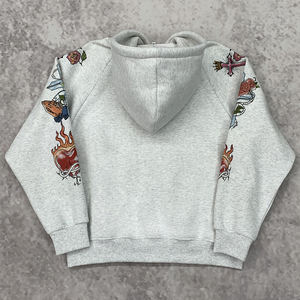 Pull à capuche de haute qualité unisexe Designer personnalisé sérigraphie sweat à capuche zippé Streetwear Tech polaire sweat à capuche zippé surdimensionné - Product Image 2