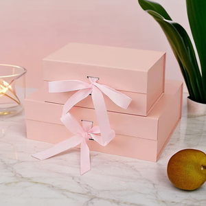 Custom Logo Luxury Foldable Magnetic Closure <strong>Book</strong> Folding Flat Pack <strong>Gift</strong> Boxes Embossed With Ribbon Custom Logo Inserts - Product Image 1