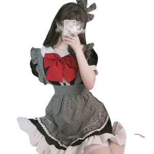 Bianco e nero Plaid cameriera Lolita bella giapponese Lolita Cafe cameriere - Product Image 5