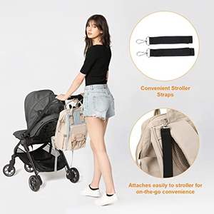 Sac à langer pour maman, sac à dos pour bébé, en cuir vegan PU élégant, personnalisé, échantillon gratuit - Product Image 5