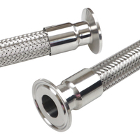 Tuyau de plomberie flexible en acier inoxydable 304/316, lisse, tressé, de haute qualité, avec connexion à bride